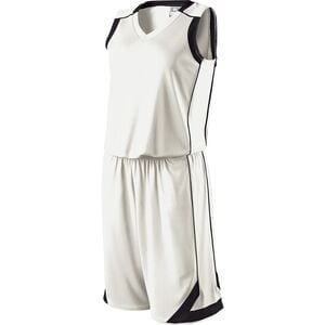 Holloway 224363 - Ladies Carthage Basketball Shorts Blanco / Negro