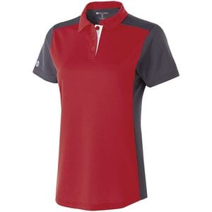 Holloway 222386 - Ladies Division Polo Scarlet/Carbon/White