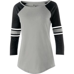 Holloway 229387 - Juniors' Loyalty Shirt Athletic Heather/Black Sparkle/White