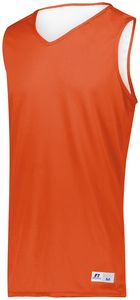 Russell 5R9DLM - Undivided Solid Single Ply Reversible Jersey Burnt Orange/ White