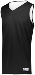Russell 5R9DLM - Undivided Solid Single Ply Reversible Jersey Negro / Blanco