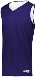 Russell 5R9DLM - Undivided Solid Single Ply Reversible Jersey Purple/White
