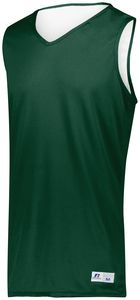 Russell 5R9DLM - Undivided Solid Single Ply Reversible Jersey Dark Green/White