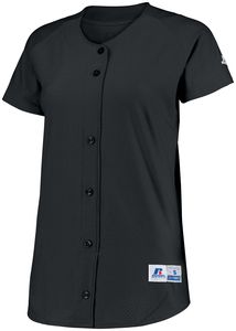 Russell 737VTX - Ladies Stretch Faux Button Jersey Negro