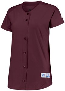 Russell 737VTX - Ladies Stretch Faux Button Jersey Granate