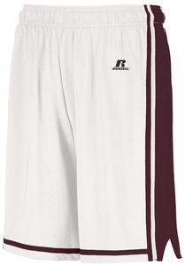 Russell 4B2VTM - Legacy Basketball Shorts White/Maroon