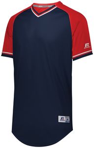 Russell R01X3B - Youth Classic V Neck Jersey Navy/True Red/White