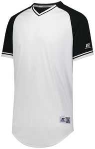 Russell R01X3B - Youth Classic V Neck Jersey White/ Black/ White