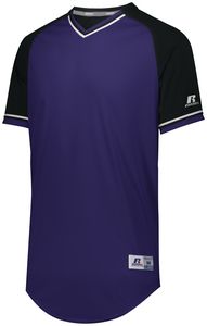 Russell R01X3B - Youth Classic V Neck Jersey Purple/Black/White