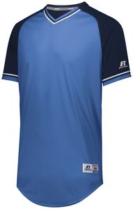 Russell R01X3B - Youth Classic V Neck Jersey Columbia Blue/ Navy/ White