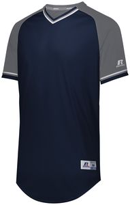 Russell R01X3M - Classic V Neck Jersey Navy/Steel/White