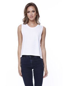 StarTee ST1151 - Ladies Cotton Muscle Crop T-Shirt Blanco
