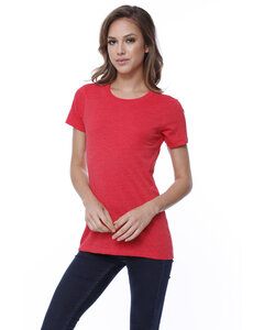 StarTee ST1410 - Ladies CVC Crew Neck T-shirt Red Heather
