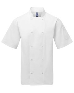 Artisan Collection by Reprime RP664 - Unisex Studded Front Short-Sleeve Chef's Coat negro