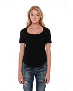 StarTee ST1019 - Ladies 3.5 oz., 100% Cotton U-Neck T-Shirt Negro