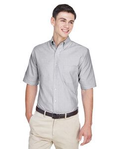 UltraClub 8972 - Men's Classic Wrinkle-Resistant Short-Sleeve Oxford Charcoal