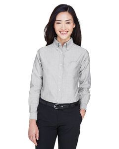 UltraClub 8990 - Ladies Classic Wrinkle-Resistant Long-Sleeve Oxford Charcoal