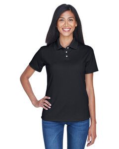 UltraClub 8445L - Ladies Cool & Dry Stain-Release Performance Polo Negro