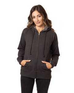 econscious EC4580 - Ladies Organic/Recycled Heathered Fleece Full-Zip Hooded Sweatshirt Charcoal
