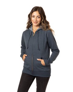 econscious EC4580 - Ladies Organic/Recycled Heathered Fleece Full-Zip Hooded Sweatshirt Water