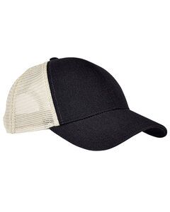 econscious EC7093 - Unisex Hemp Eco Trucker Recycled Polyester Mesh Cap Black/Oyster