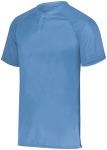 Augusta Sportswear 1566 - Youth Attain Wicking Two Button Baseball Jersey Columbia Blue