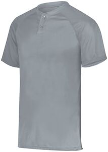 Augusta Sportswear 1566 - Youth Attain Wicking Two Button Baseball Jersey Blue Grey