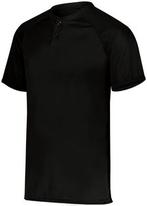 Augusta Sportswear 1566 - Youth Attain Wicking Two Button Baseball Jersey Negro