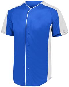 Augusta Sportswear 1655 - Full Button Baseball Jersey Royal/White