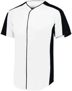 Augusta Sportswear 1655 - Full Button Baseball Jersey Blanco / Negro