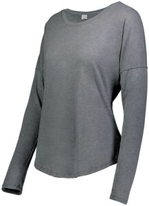 Augusta Sportswear 3077 - Ladies Lux Tri Blend Long Sleeve Tee Grey Heather