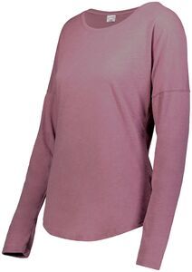 Augusta Sportswear 3077 - Ladies Lux Tri Blend Long Sleeve Tee Dusty Rose Heather