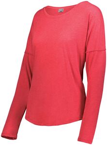 Augusta Sportswear 3077 - Ladies Lux Tri Blend Long Sleeve Tee Red Heather
