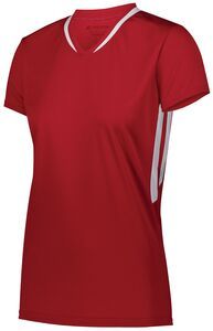 Augusta Sportswear 1682 - Ladies Full Force Short Sleeve Jersey Scarlet/White