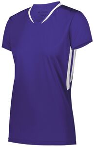 Augusta Sportswear 1682 - Ladies Full Force Short Sleeve Jersey Purple/White