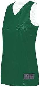 Augusta Sportswear 163 - Ladies Tricot Mesh Reversible 2.0 Jersey Dark Green/White