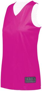 Augusta Sportswear 163 - Ladies Tricot Mesh Reversible 2.0 Jersey Power Pink/White