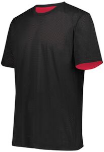 Augusta Sportswear 1603 - Youth Short Sleeve Mesh Reversible Jersey Black/Scarlet