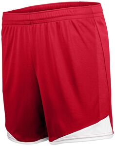 HighFive 325442 - Ladies Stamford Soccer Short Scarlet/White