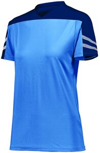 HighFive 322952 - Ladies Anfield Soccer Jersey  Columbia Blue/ Navy/ White