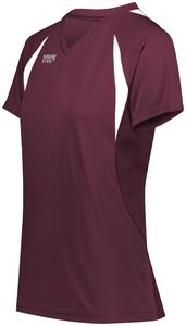 HighFive 342232 - Ladies Color Cross Jersey Maroon/White