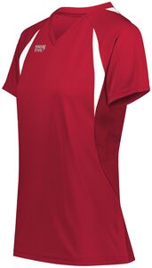 HighFive 342232 - Ladies Color Cross Jersey Scarlet/White