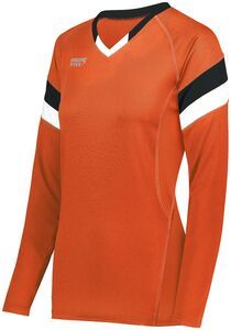 HighFive 342242 - Ladies Tru Hit Tri Color Long Sleeve Jersey Orange/Black/White