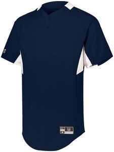Holloway 221224 - Youth  Game7 Two Button Baseball Jersey Navy/White