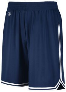 Holloway 224077 - Retro Basketball Shorts Blanco / Azul marino