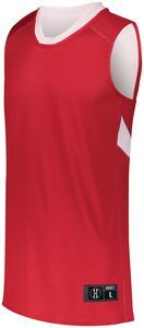 Holloway 224078 - Dual Side Single Ply Basketball Jersey Scarlet/White
