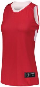 Holloway 224378 - Ladies Dual Side Single Ply Basketball Jersey Maroon/White