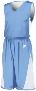 Russell 5R5DLM - Undivided Single Ply Reversible Jersey Columbia Blue/White