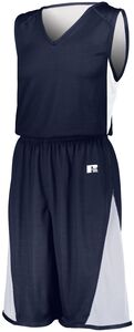 Russell 5R5DLM - Undivided Single Ply Reversible Jersey Navy/White