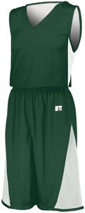 Russell 5R5DLM - Undivided Single Ply Reversible Jersey Dark Green/White